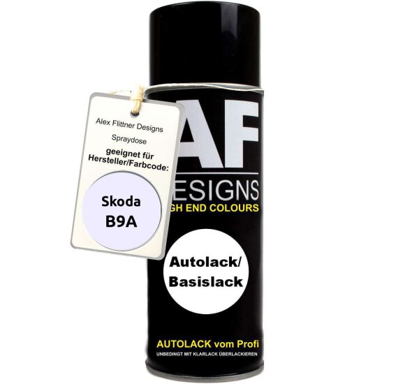 Für Skoda B9A Candy White Spraydose Basislack Sprühdose 400ml