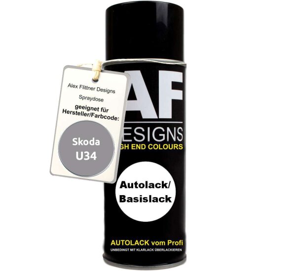 Für Skoda U34 Reflexsilber Metallic Spraydose Basislack Sprühdose 400ml