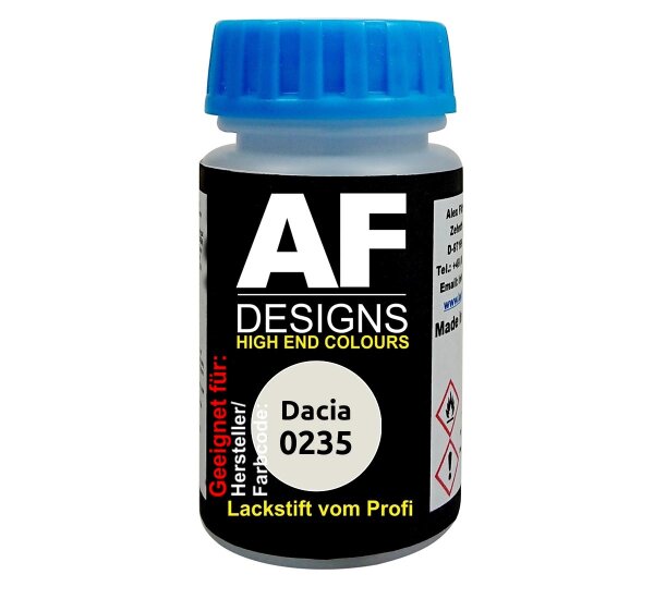 Lackstift für Dacia 0235 Weiss/Alb Gri schnelltrocknend Tupflack Autolack