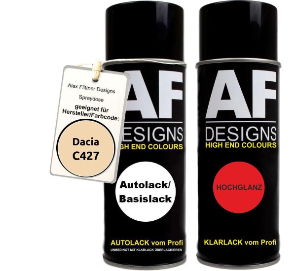 Spraydose für Dacia C427 Beige Basislack Klarlack Sprühdose 400ml