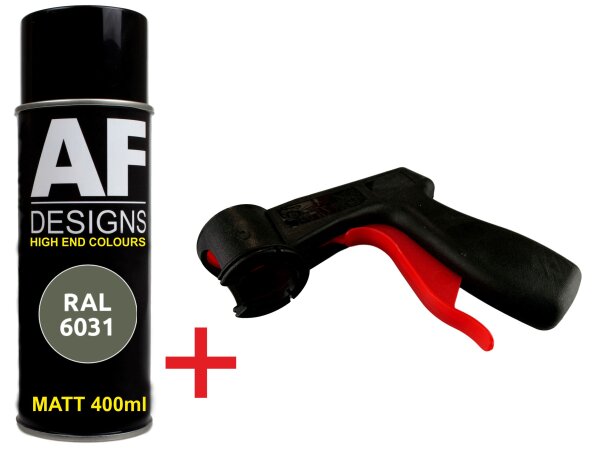 Nato Oliv matt Spraydose 400ml RAL 6031 bronzegrün Sprühdose Lackspray + Spraydosengriff