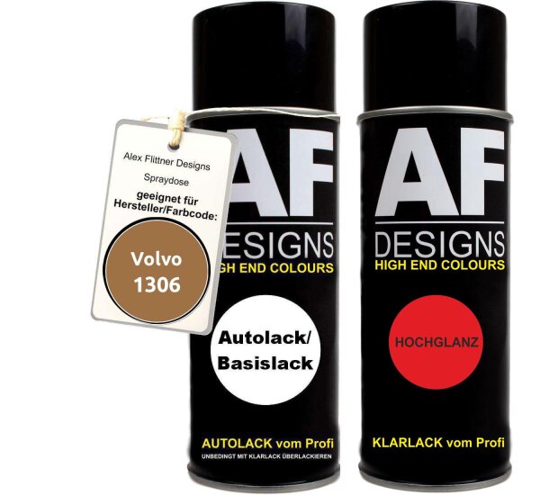 Spraydose für Volvo 1306 Medium Brown Basislack Klarlack Sprühdose 400ml