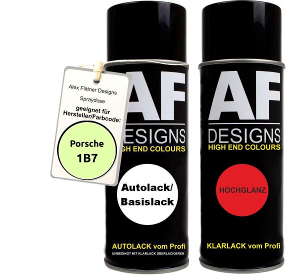 Spraydose für Porsche 1B7 Lemongelb Basislack Klarlack Sprühdosee 400ml