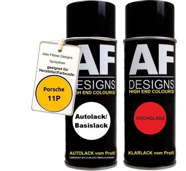 Spraydose für Porsche 11P Gelb Basislack Klarlack Sprühdosee 400ml