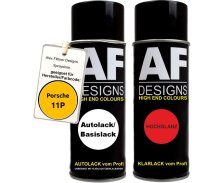 Spraydose für Porsche 11P Gelb Basislack Klarlack...