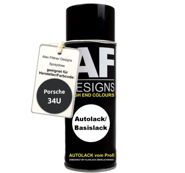Für Porsche 34U Satinschwarz Metallic Spraydose Basislack Sprühdose 400ml