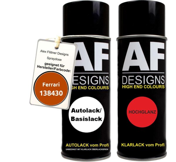 Spraydose für Ferrari 138430 Arancione Perl Basislack Klarlack Sprühdose 400ml