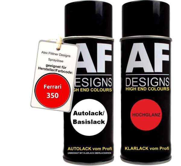 Spraydose für Ferrari 350 Rosso Dino Basislack Klarlack Sprühdose 400ml