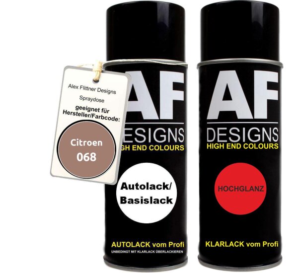 Spraydose für Citroen 068 Rose Cendre Metallic Basislack Klarlack Sprühdose 400ml
