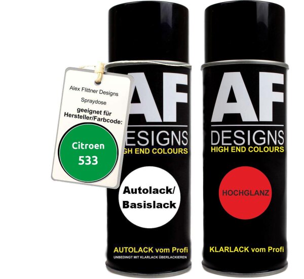 Spraydose für Citroen 533 Vert Bambou Basislack Klarlack Sprühdose 400ml