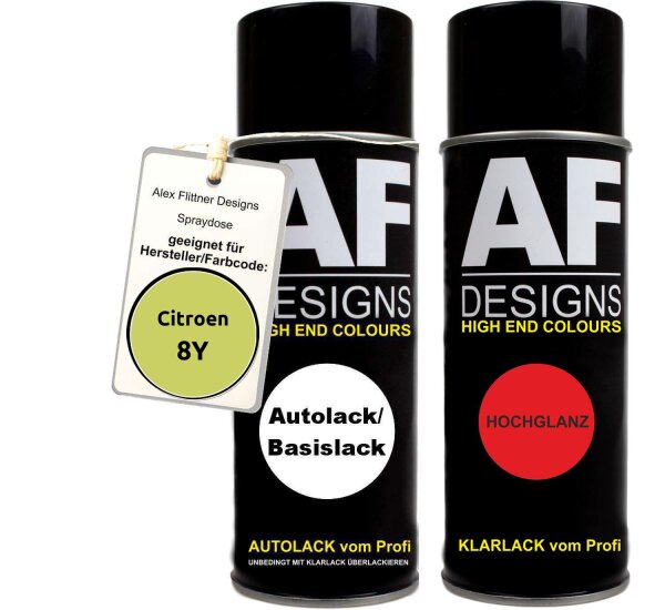 Spraydose für Citroen 8Y Verde Lenz Basislack Klarlack Sprühdose 400ml