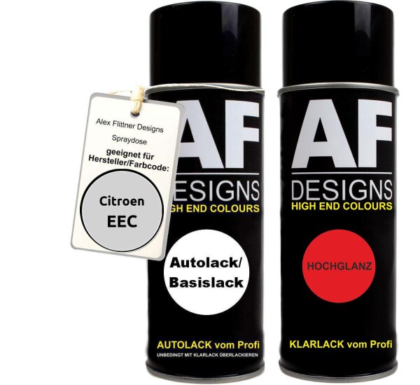 Spraydose für Citroen EEC Gris Alu Metallic Basislack Klarlack Sprühdose 400ml
