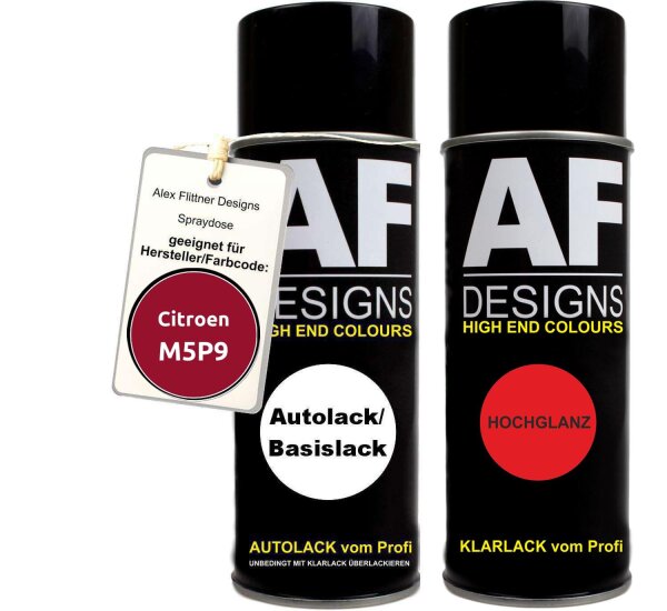 Spraydose für Citroen M5P9 Rouge Babylon Nacre Basislack Klarlack Sprühdose 400ml