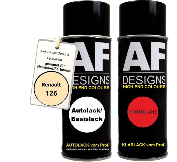 Spraydose für Renault 126 Beige Basislack Klarlack Sprühdose 400ml