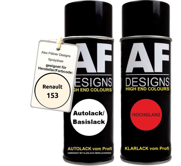 Spraydose für Renault 153 Blanc Basislack Klarlack Sprühdose 400ml