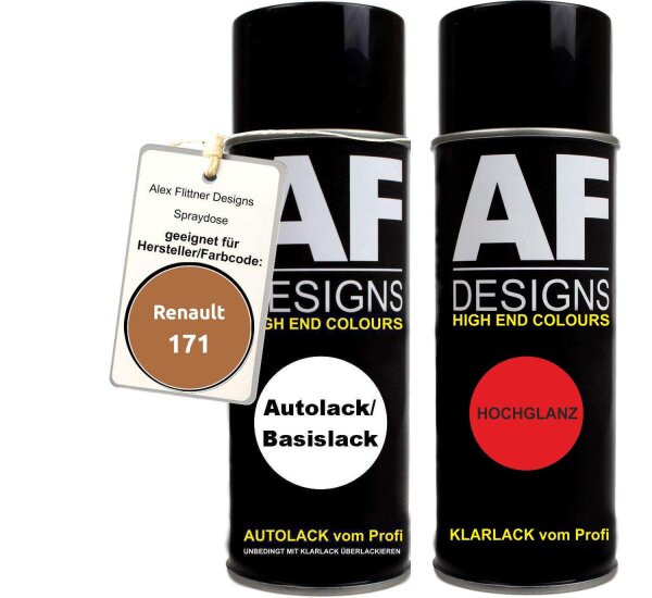 Spraydose für Renault 171 Mangue Metallic Basislack Klarlack Sprühdose 400ml