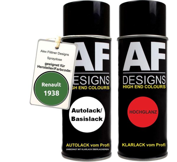 Spraydose für Renault 1938 Vert Rfa Basislack Klarlack Sprühdose 400ml