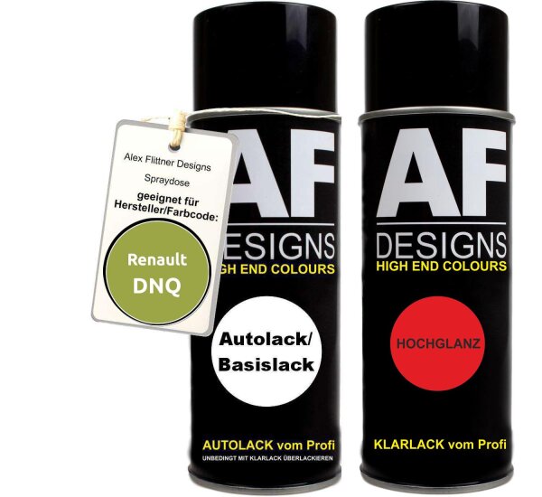 Spraydose für Renault DNQ Vert Pomme Metallic Basislack Klarlack Sprühdose 400ml