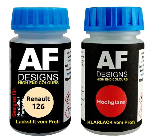 Lackstift für Renault 126 Beige + Klarlack je 50ml Autolack Basislack SET
