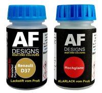 Lackstift für Renault D37 Jaune Automne Metallic + Klarlack je 50ml Autolack Basislack SET
