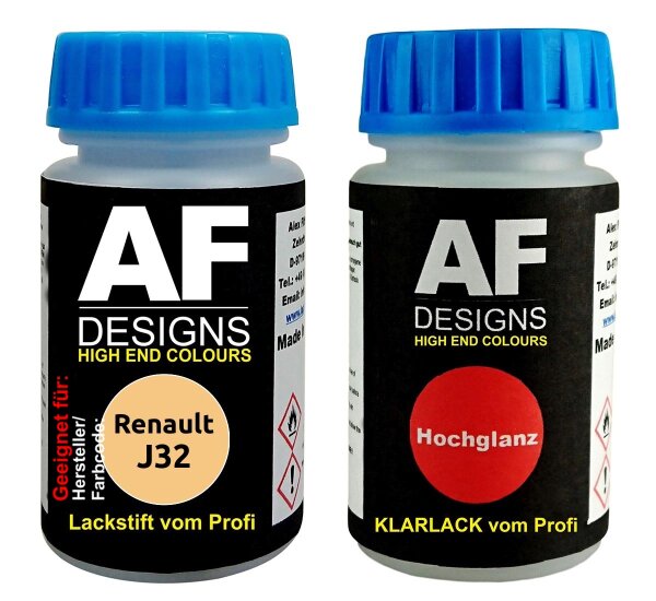 Lackstift für Renault J32 Beige + Klarlack je 50ml Autolack Basislack SET