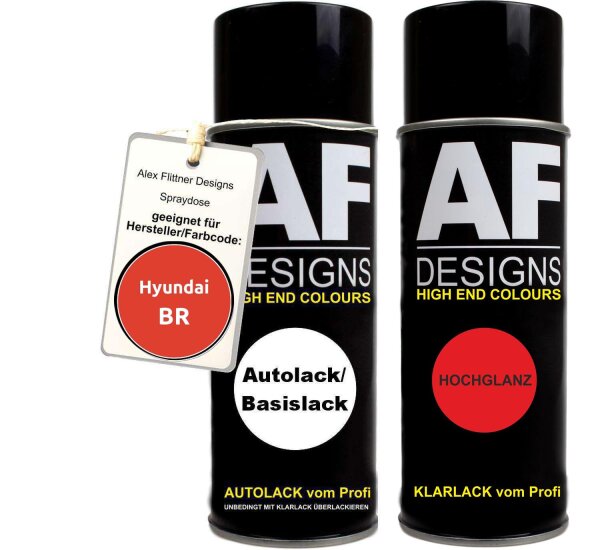 Spraydose für Hyundai BR Bright Red Basislack Klarlack Sprühdose 400ml