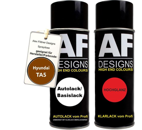 Spraydose für Hyundai TA5 Atomic Orange Metallic Basislack Klarlack Sprühdose 400ml