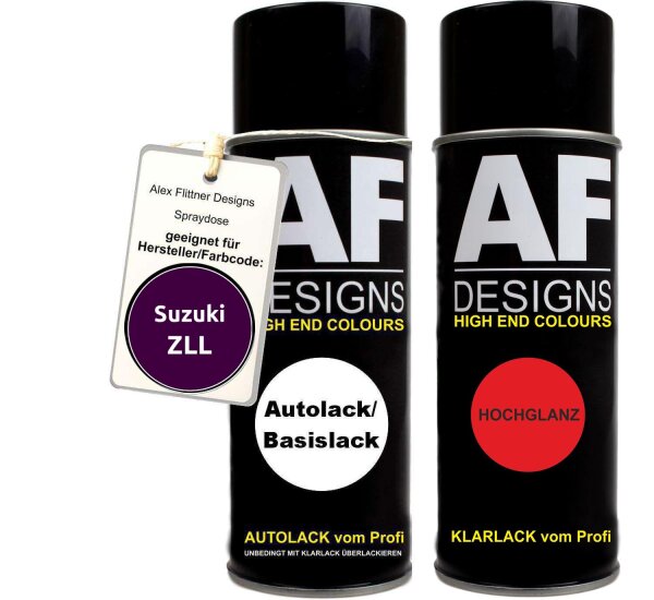 Spraydose für Suzuki ZLL Burgundy Perl Basislack Klarlack Sprühdose 400ml