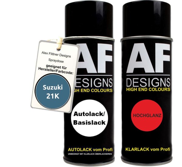 Spraydose für Suzuki 21K Bayern Blue Basislack Klarlack Sprühdose 400ml