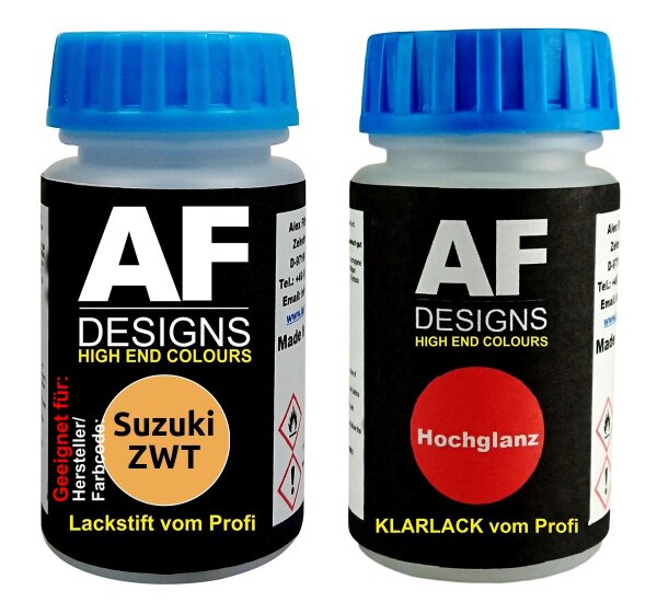 Lackstift für Suzuki ZWT Sunny Yellow Metallic + Klarlack je 50ml Autolack Basislack SET