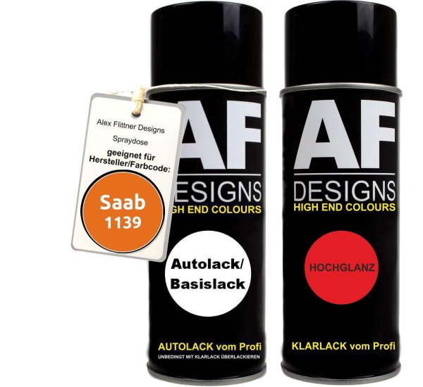 Spraydose für Saab 1139 Loranja Ambar Basislack Klarlack Sprühdose 400ml