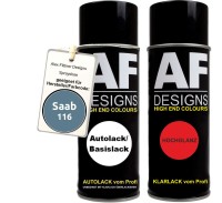 Spraydose für Saab 116 Azurbla Basislack Klarlack...