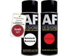 Spraydose für Saab 127 Cherryrod Basislack Klarlack...