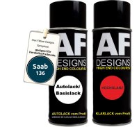 Spraydose für Saab 136 Midnattsbla Basislack Klarlack Sprühdose 400ml