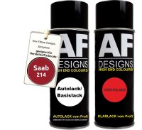 Spraydose für Saab 214 Cherry Red Basislack Klarlack...
