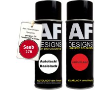 Spraydose für Saab 278 Laser Red Basislack Klarlack Sprühdose 400ml