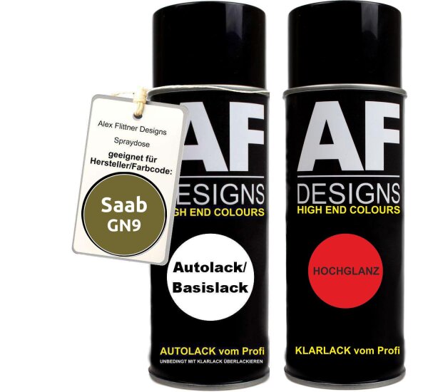 Spraydose für Saab GN9 Veronagrün Basislack Klarlack Sprühdose 400ml