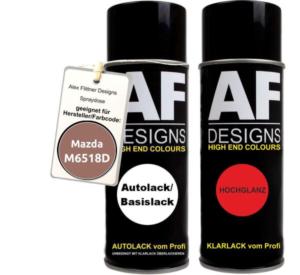 Spraydose für Mazda M6518D Taupe / Woodrose Basislack Klarlack Sprühdose 400ml