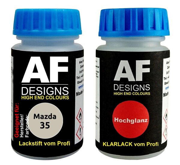 Lackstift für Mazda 35 Beige + Klarlack je 50ml Autolack Basislack SET