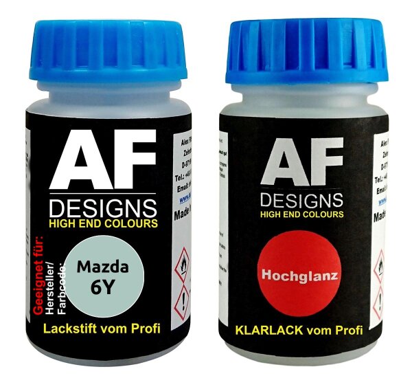 Lackstift für Mazda 6Y Sea Mist Metallic + Klarlack je 50ml Autolack Basislack SET
