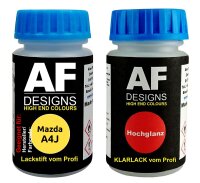 Lackstift für Mazda A4J Lightning Yellow + Klarlack je 50ml Autolack Basislack SET