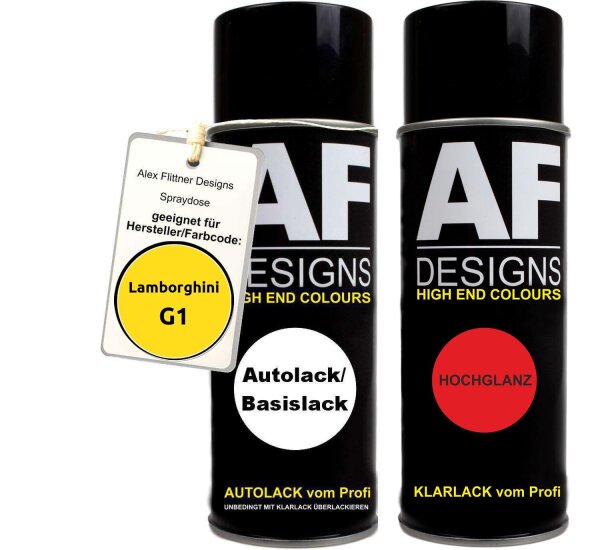 Spraydose für Lamborghini G1 Giallo Halys Basislack Klarlack Sprühdose 400ml