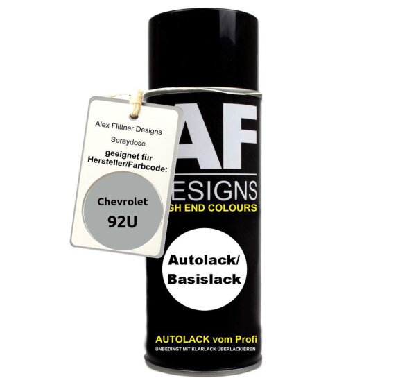Für Chevrolet 92U Poly Silver Metallic Spraydose Basislack Sprühdose 400ml