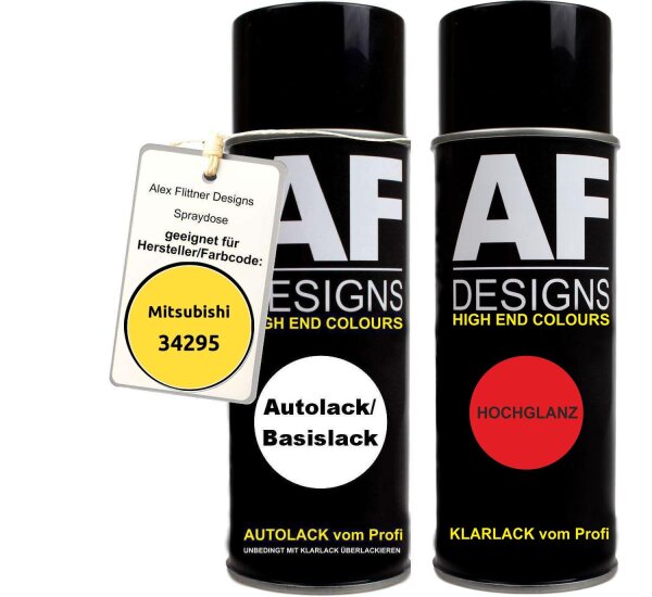 Spraydose für Mitsubishi 34295 Vivid Yellow Basislack Klarlack Sprühdose 400ml