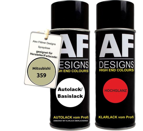 Spraydose für Mitsubishi 359 Light Green Metallic Basislack Klarlack Sprühdose 400ml