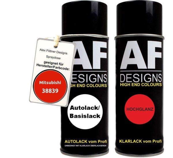 Spraydose für Mitsubishi 38839 Aust. Post Automotive Red Basislack Klarlack Sprühdose 400ml