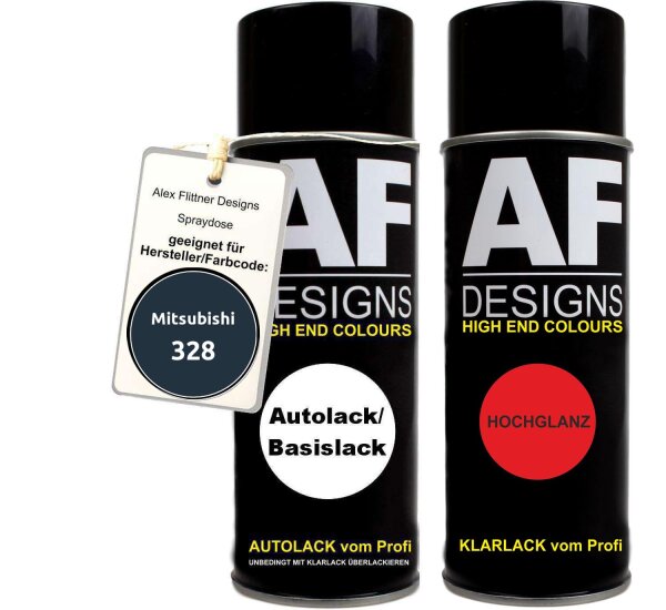 Spraydose für Mitsubishi 328 Scandinavian Blue Metallic Basislack Klarlack Sprühdose 400ml