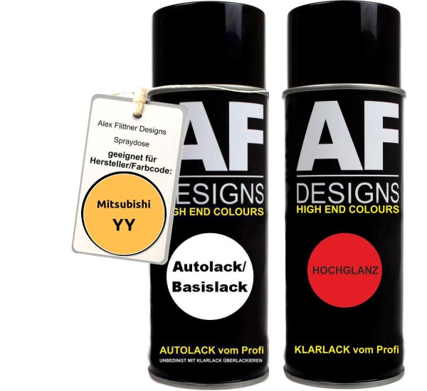 Spraydose für Mitsubishi YY Tiger Yellow Basislack Klarlack Sprühdose 400ml