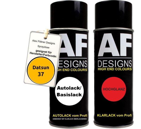 Spraydose für Datsun 037 Yellow Basislack Klarlack Sprühdose 400ml