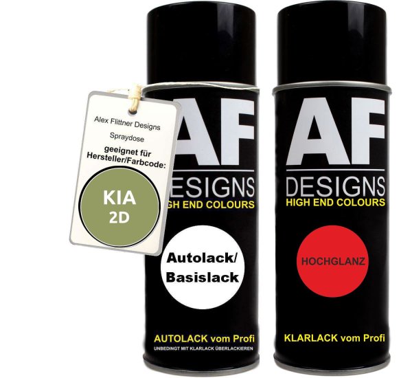 Spraydose für KIA 2D Soft Green Metallic Basislack Klarlack Sprühdose 400ml